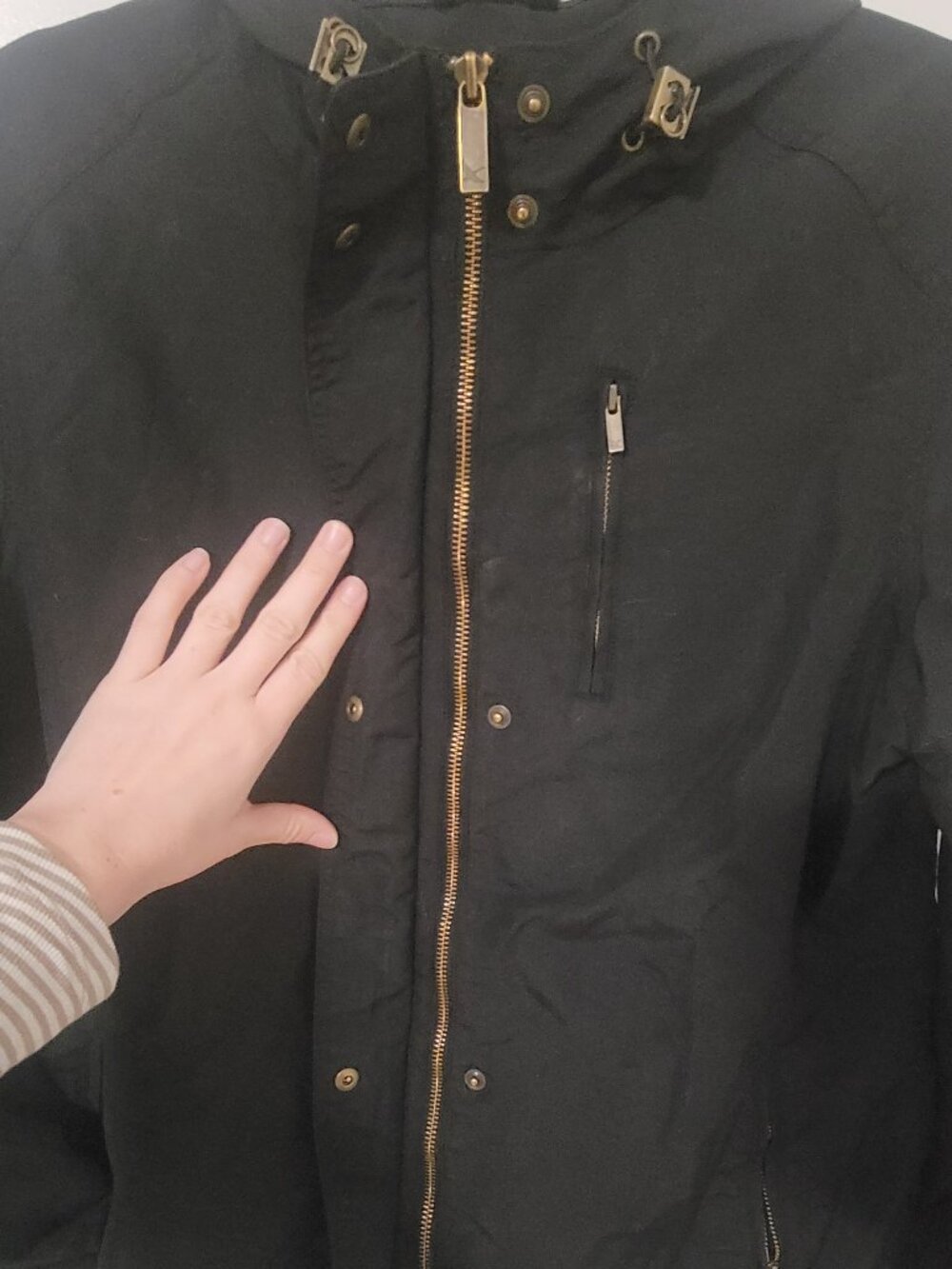 Eddie Bauer Black Utility Jacket - Weather Resistant - Size M - Canvas Texture - Picture 4 of 6
